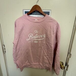 Pink 'The Believer' Graphic Crewneck Sweatshirt